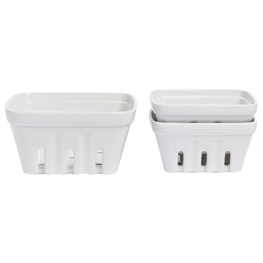 over&back Stoneware Basket Set, 3-pieces