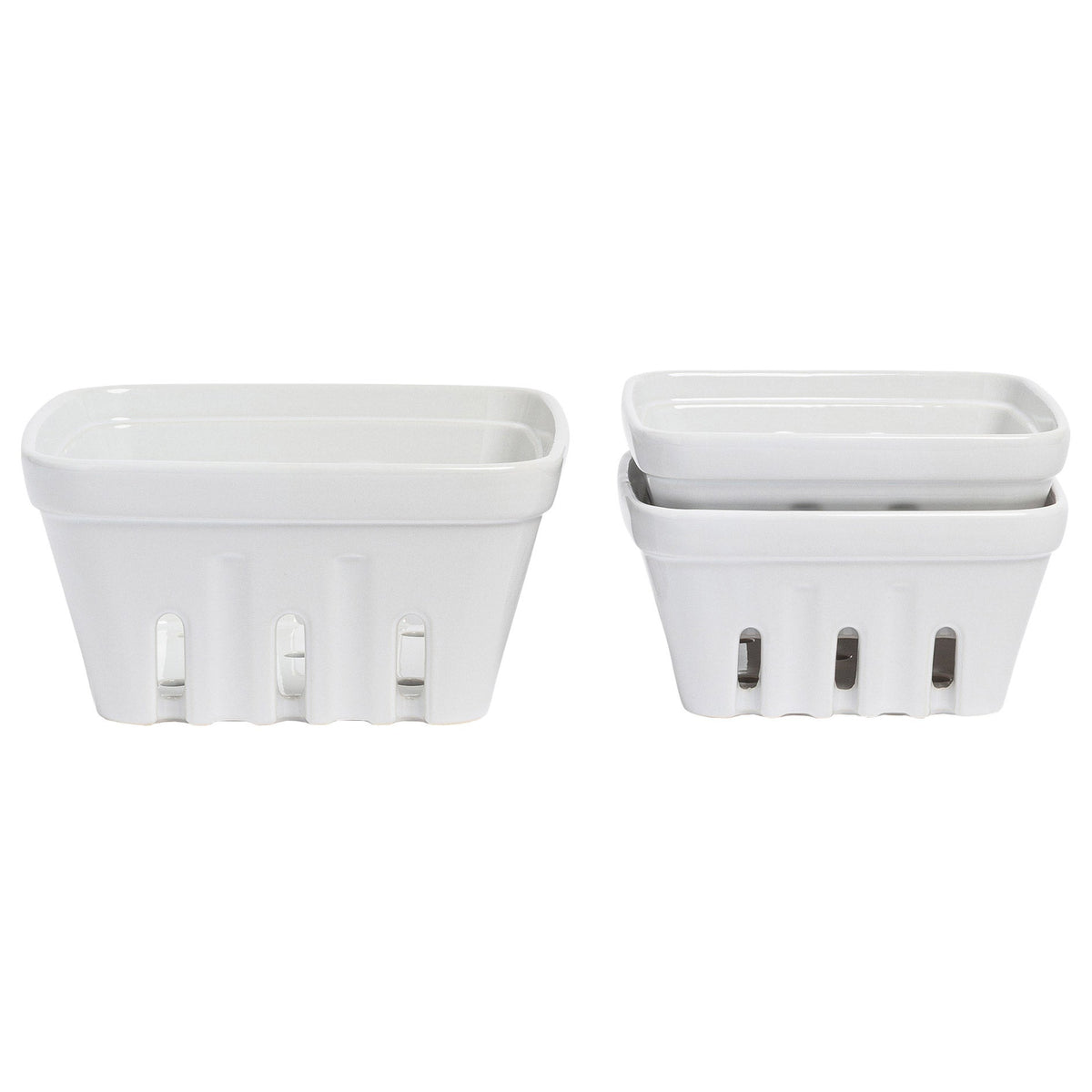 over&back Stoneware Basket Set, 3-pieces