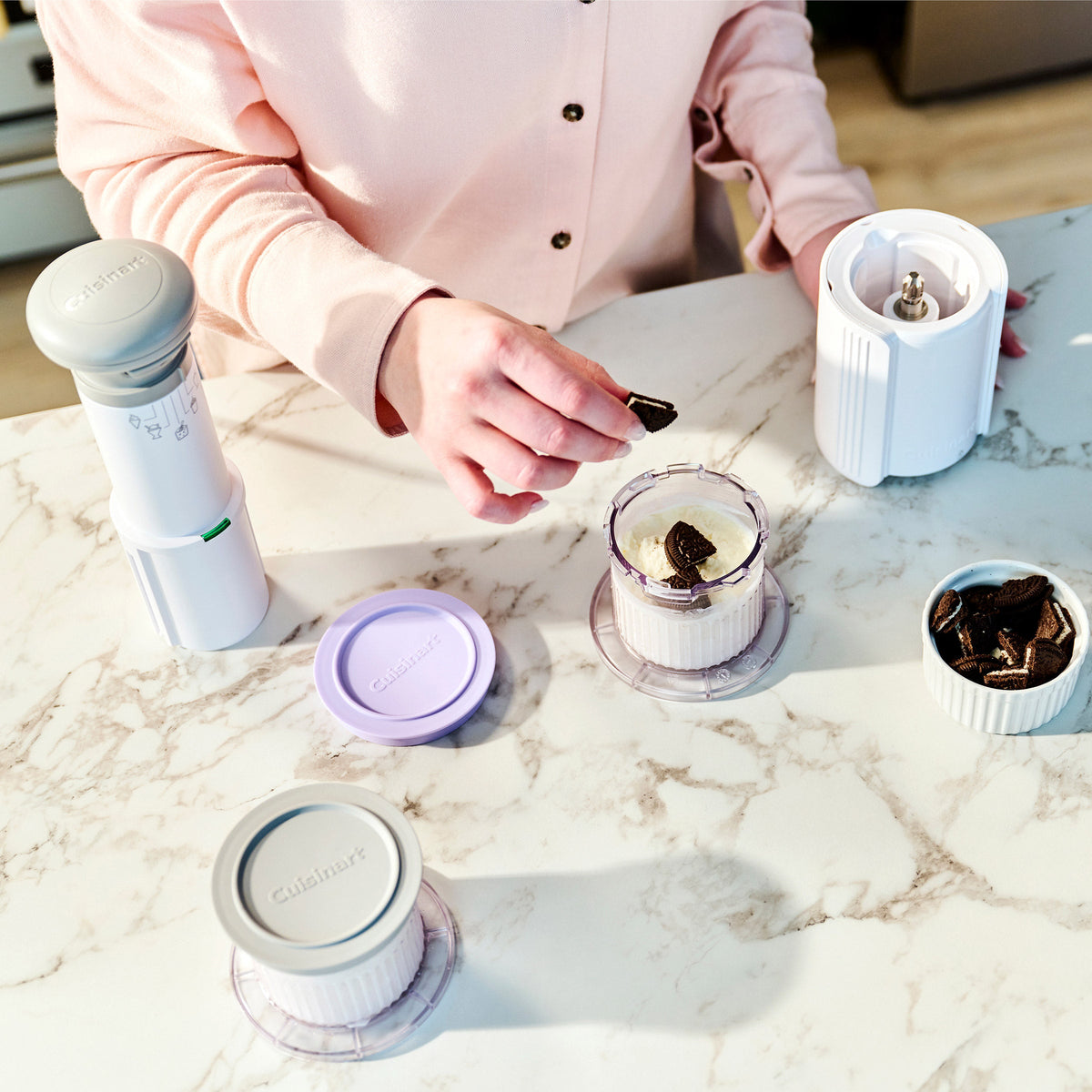Cuisinart FastFreeze 5-in-1 Frozen Dessert Maker, Includes 4 Mixing Cups with Lids