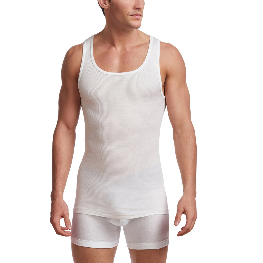 Stanfield Men's Ribbed Tank, 5-Pack, White, Large