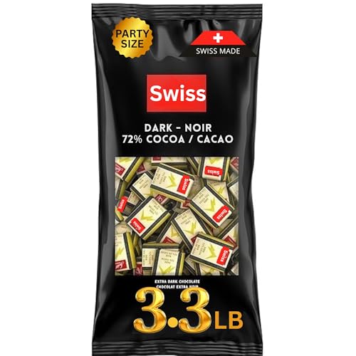Premium Swiss Dark Chocolate, Mega Party Bag, 1.5 kg (3.3 Pound), Perfect for Christmas, Holiday Events, Fundraising