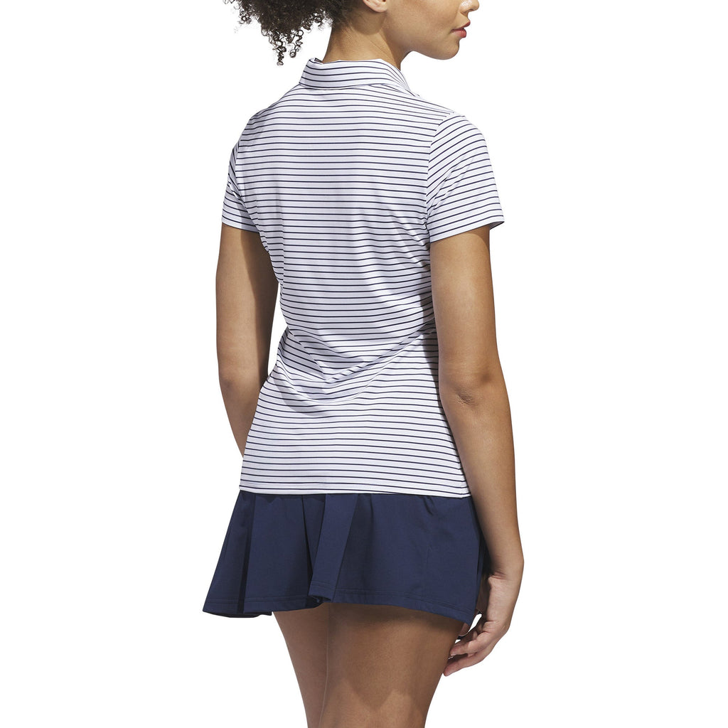 adidas Women's Striped Golf Polo, White, Medium