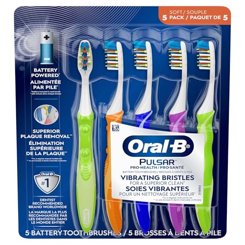 Oral-B Pulsar Pro-Health Battery Toothbrushes Vibrating Bristles (Soft 5 Pack)