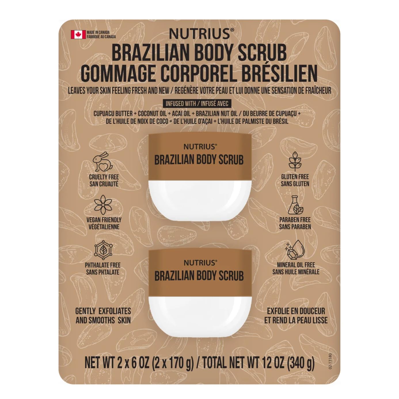 Nutrius Body Scrub, 2 x 170 g