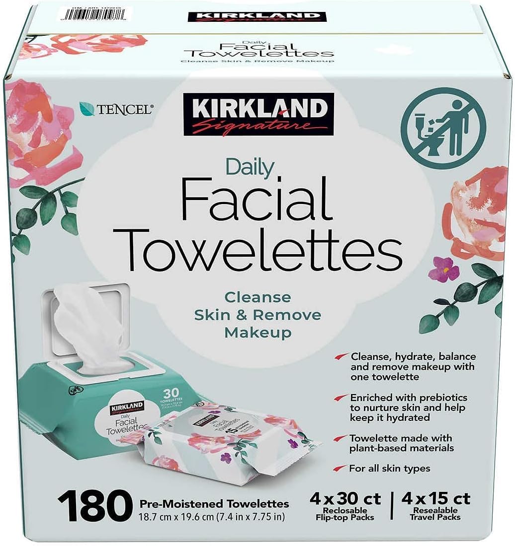 Kirkland Signature Daily Facial Towelettes 180 CT