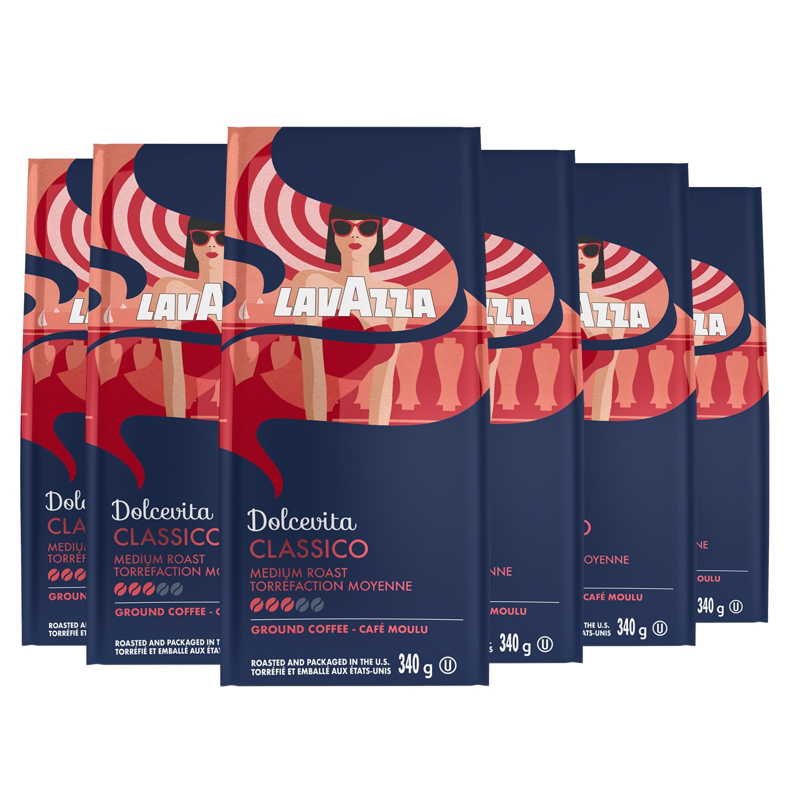 Lavazza Drip Coffee Classico, 340g (Pack of 6) (Packaging May Vary)